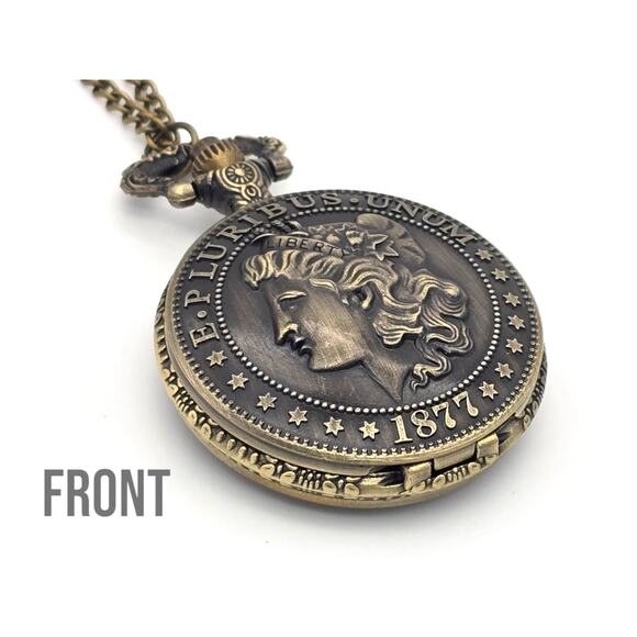 Morgan Silver Half Dollar Watch – Vintage Bronze Liberty Coin, Collector Gift - Picture 3 of 10